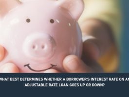 what best determines whether a borrower’s interest rate on an adjustable rate loan goes up or down