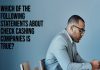 which of the following statements about check cashing companies is true
