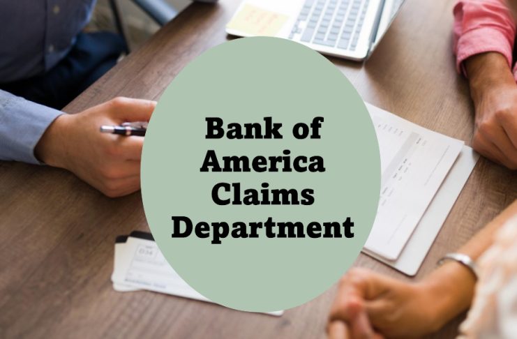 bank of america claims department number