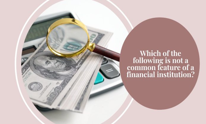 which of the following is not a common feature of a financial institution